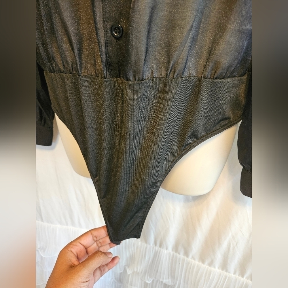 Ferriano Black Bodysuit size Large long sleeve sheer. - Picture 10 of 16
